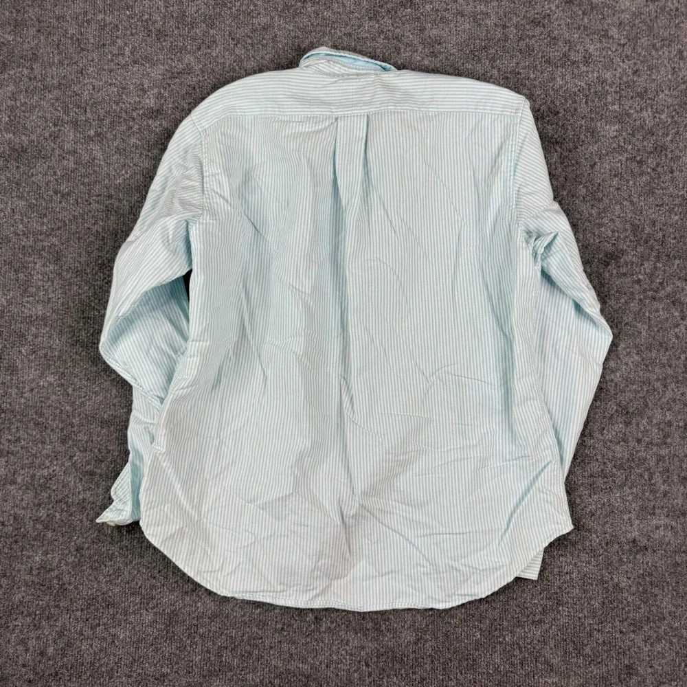 Ralph Lauren Button Down Shirt Girls Size 12 Blue Striped Classic Fit Cotton